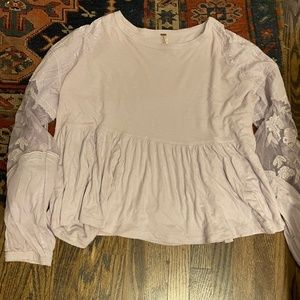 Free People Lilac Lace Penny Shirt small